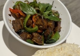 Spicy Basil with Crispy Pork (Served with Rice)