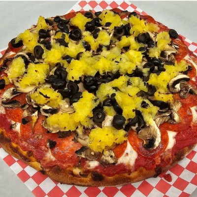 Pepperoni, Mushroom, Olives, Pineapple