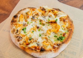 Chicken Mushroom Alfredo Pizza