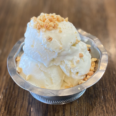 Homemade Coconut Ice Cream with Sweet Sticky Rice