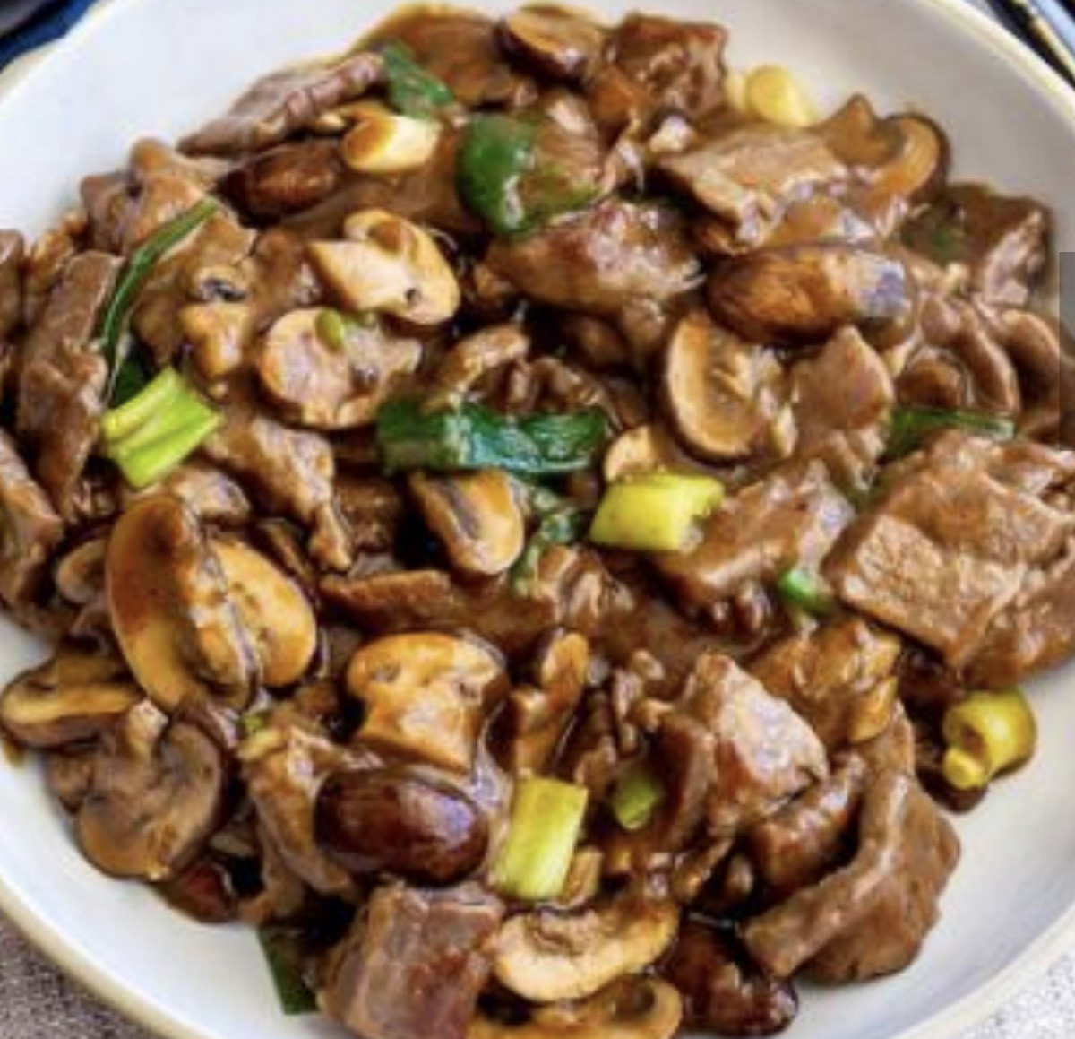 Mushroom Beef Chow Yoke