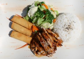 37. Chicken and Egg Roll Teriyaki Plate