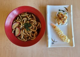 33. Shrimp Tempura Udon + 4 Piece Crunch Roll