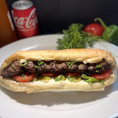 Beef Lule Kabob Sandwich